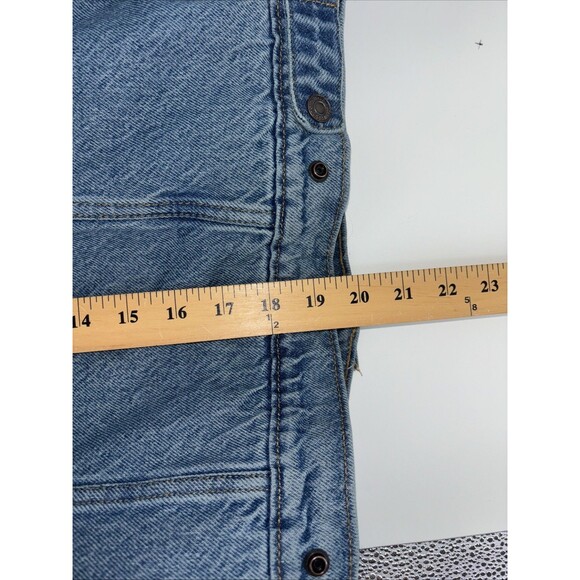 Levis Original Sherpa Lined Trucker Denim Jacket Button Snap Light Blue Womens S - Picture 11 of 11